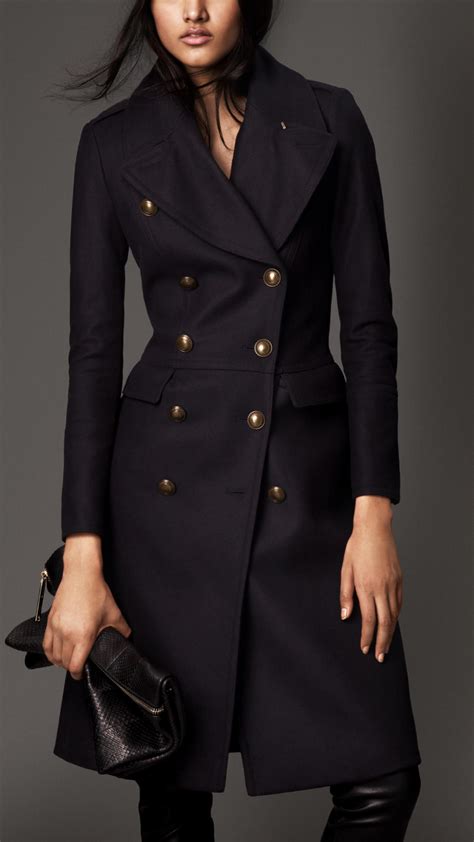 burberry navy double-breasted wool coat|burberry winter coats for women.